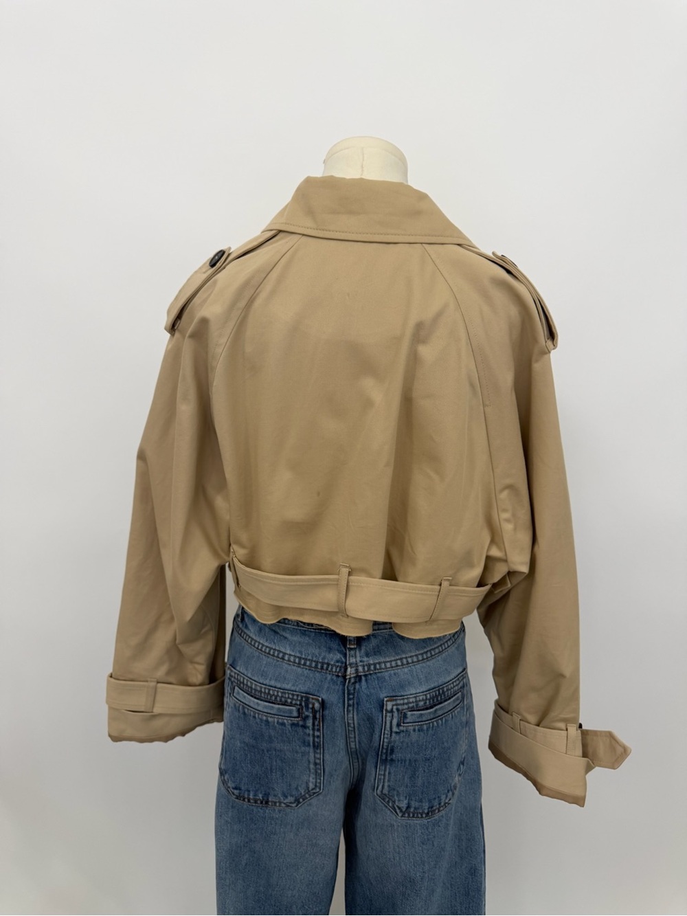 NWT Zara Cropped Tan Trench Jacket - Picture 3 of 10